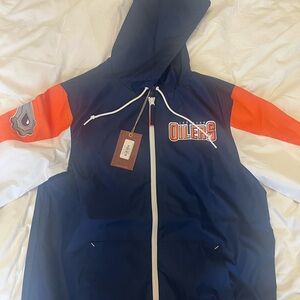Mitchell & Ness Edmonton Oilers Throwback Windbreaker w/90’s Todd McFarlane logo